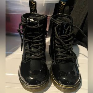 Toddler Dr. Martens patent leather combat boots